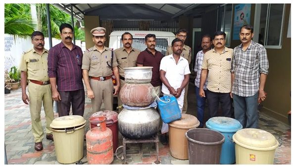 വാടകവീട്ടില്‍ വാറ്റ്; ഒരാള്‍ അറസ്റ്റില്‍ : 150 ലിറ്റര്‍ വാഷും ചാരായവും പിടിച്ചെടുത്തു