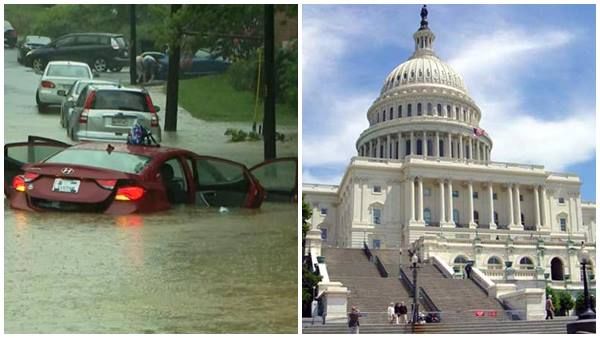 ഒടുവില്‍ ട്രംപിന്റെ വൈറ്റ് ഹൗസും വെള്ളത്തിലായി... വാഷിങ്ടണ്‍ മഴയില്‍ കുളിച്ചപ്പോള്‍