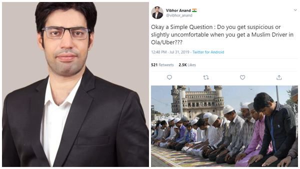 ഒരു മുസ്ലീം ഡ്രൈവര്‍ ആണെങ്കില്‍ നിങ്ങൾക്ക് അസ്വസ്ഥത തോന്നാറുണ്ടോ? വിദ്വേഷ ട്വീറ്റിന് പൊങ്കാല