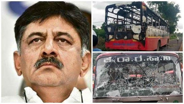 കോണ്‍ഗ്രസ് ബന്ദിനിടെ അക്രമം; ബസുകള്‍ തകര്‍ത്തു, സ്‌കൂളുകള്‍ അടച്ചു, കെഎസ്ആര്‍ടിസി നിര്‍ത്തി