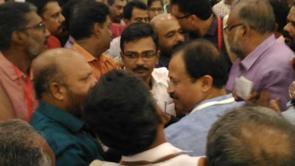 സദാചാര ഗുണ്ടായിസം; രാധാകൃഷ്ണനെ പിന്തുണച്ച് മന്ത്രി മുരളീധരന്‍, പ്രതിഷേധത്തിനൊടുവില്‍ പിന്‍മാറ്റം