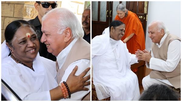 ഗവർണർ ആരിഫ് മുഹമ്മദ് ഖാനുമായി കൂടിക്കാഴ്ച നടത്തി അമൃതാനന്ദമയി, കൂടിക്കാഴ്ച രാജ്ഭവനിൽ