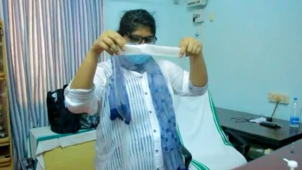 ഇനി മുഖം മുഴുവൻ മറയ്ക്കാം: കൊവിഡിനെ നേരിടാൻ പ്രത്യേക തരം മാസ്കുമായി കണ്ണൂർ മെഡിക്കൽ കോളേജ്