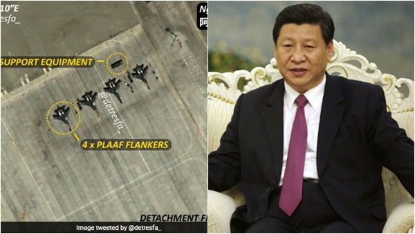 നിരനിരയായി 4 യുദ്ധ വിമാനങ്ങള്‍; അതിര്‍ത്തിയില്‍ വന്‍ സന്നാഹങ്ങളുമായി ചൈന, ചിത്രങ്ങള്‍ പുറത്ത്
