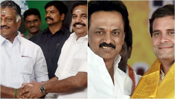 രണ്ട് ചേരിയായി തിരിഞ്ഞ് അണ്ണാഡിഎംകെ; ചിരി ഡിഎംകെ-കോണ്‍ഗ്രസ് സഖ്യത്തിന്, തമിഴ്നാട് പിടിക്കും