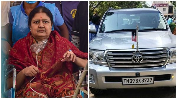 ശശികല ആശുപത്രി വിട്ടു; എഐഎഡിഎംകെയുടെ കൊടിവച്ച കാറില്‍ യാത്ര, ആവേശത്തോടെ അണികള്‍