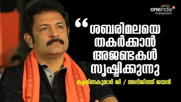 ശബരിമലയിൽ സിപിഎമ്മിന് ആശയക്കുഴപ്പമെന്ന് കൃഷ്ണകുമാർ;പ്രതികരണം 'വൺ ഇന്ത്യ'യോട്