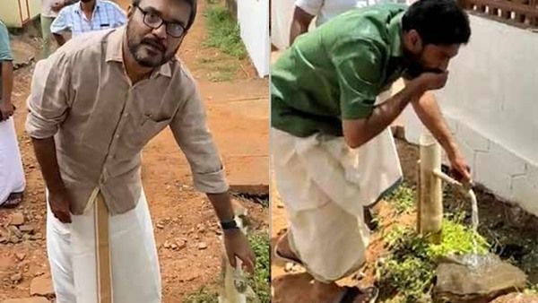 പൈപ്പിൽ വെള്ളമില്ലെന്ന് എംബി രാജേഷ്, തുറന്ന് വെള്ളം കുടിച്ച് വിടി ബൽറാമിന്റെ മറുപടി; വാക്പോര്