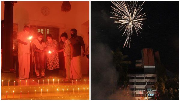 ചരിത്ര വിജയം ആഘോഷിച്ച് ഇടത് മുന്നണി, വീടുകളിൽ ദീപം തെളിയിച്ചും പൂത്തിരി കത്തിച്ചും വിജയാഘോഷം