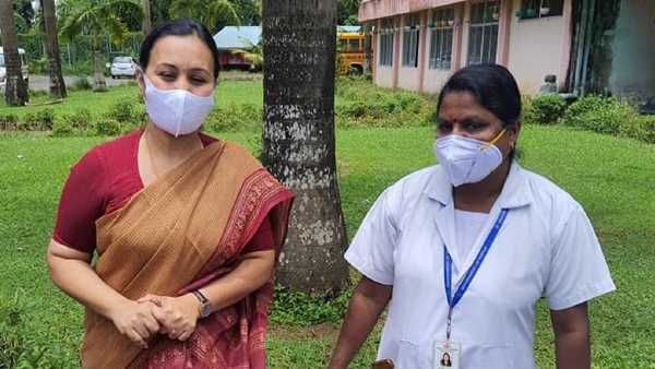 റെക്കോര്‍ഡ് വാക്‌സിനേഷന്‍ നടത്തിയ പുഷ്പലതയെ സന്ദര്‍ശിച്ച് വീണ ജോർജ്ജ്, അഭിനന്ദിച്ച് കമന്റുമായി മുന്‍ മന്ത്രി