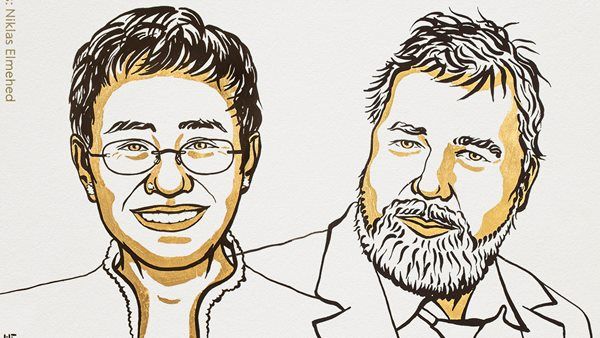 അഭിപ്രായ സ്വാതന്ത്ര്യത്തിന്റെ പോരാളികൾ, സമാധാന നൊബേല്‍ പുരസ്‌ക്കാരം രണ്ട് മാധ്യമപ്രവര്‍ത്തകര്‍ക്ക്