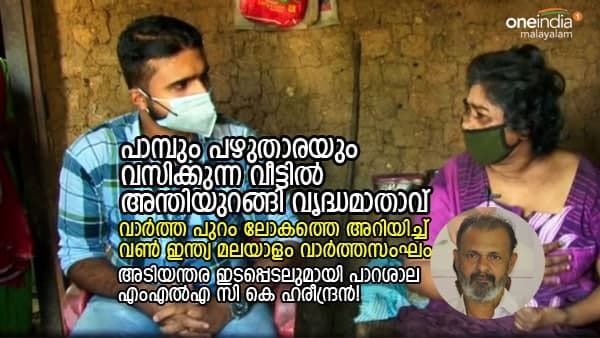പാമ്പും പഴുതാരയും വസിക്കുന്ന വീട്ടിൽ വൃദ്ധമാതാവ്; അടിയന്തര ഇടപ്പെടലുമായി സി.കെ.ഹരീന്ദ്രൻ എംഎൽഎ