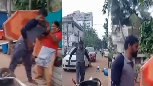നടുറോട്ടില്‍ ഭാര്യക്കെതിരെ ഭര്‍ത്താവിന്റെ അക്രമണം; ദൃശ്യങ്ങള്‍ പുറത്ത്, പൊലീസ് കേസെടുത്തു