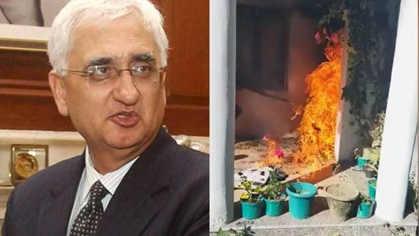 കോൺഗ്രസ് നേതാവ് സൽമാൻ ഖുർഷിദിന്റെ വീടിന് നേരെ അക്രമം; തീവെപ്പും കല്ലേറും