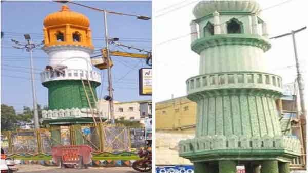 ജിന്ന ടവറിന്റെ പേര് മാറ്റണമെന്ന് ബിജെപി; ദേശീയ പതാകയുടെ നിറം നല്‍കി വൈഎസ്ആര്‍ കോണ്‍ഗ്രസ്