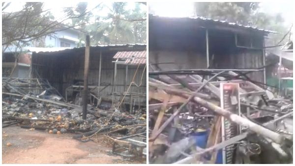 ന്യൂമാഹിയിലെ റോഡരികിൽ കട കത്തി നശിച്ചു; ലക്ഷ കണക്കിന് രൂപയുടെ നഷ്ടം; അന്വേഷണം ആരംഭിച്ച് പൊലീസ്