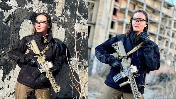 റഷ്യയ്‌ക്കെതിരെ പോരാടാന്‍ സൗന്ദര്യറാണിയും; തോക്കുമേന്തി മുന്‍ മിസ് യുക്രെയിന്‍, വൈറലായി ചിത്രങ്ങള്‍