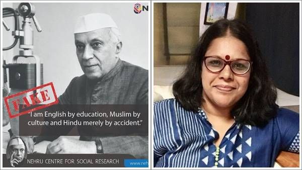 നെഹ്റു അങ്ങനെ പറഞ്ഞിട്ടേ ഇല്ല; ബിജെപി ഫാക്ടറിയിലെ മറ്റൊരു നുണയാണത്; കുറിപ്പുമായി സുധ മേനോന്‍