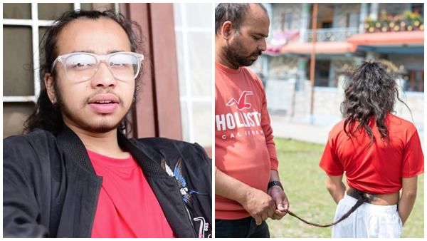 70 സെന്റീമീറ്ററോളം ദേഹത്താകെ പടര്‍ന്ന് വാല്‍, ഹനുമാന്റെ പ്രതിരൂപമാണെന്ന് അവകാശപ്പെട്ട് യുവാവ്