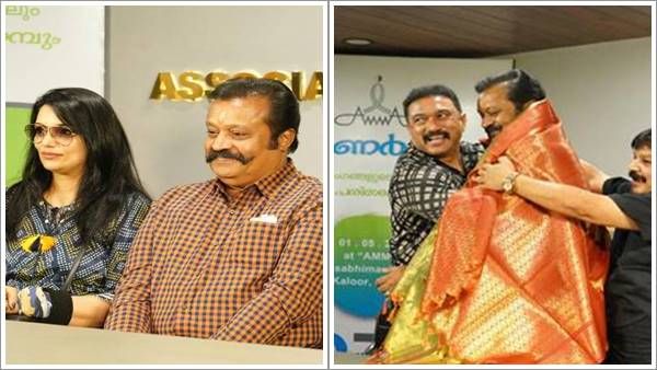 വിഷമിച്ച് ഇറങ്ങിപ്പോയ സുരേഷ് ഗോപി വര്‍ഷങ്ങള്‍ക്ക് ശേഷം 'അമ്മ' വേദിയില്‍; പൊന്നാട അണിയിച്ച് ഭാരവാഹികള്‍