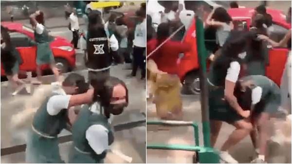 മുടി പിടിച്ച് വലിക്കുന്നു, വടി കൊണ്ട് അടിക്കുന്നു; ബംഗളൂരുവിൽ നടുറോഡിൽ പരസ്പരം അടികൂടി വിദ്യാർത്ഥിനികൾ