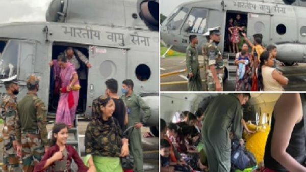 അസമിൽ വെള്ളപ്പൊക്കത്തിൽ കുടുങ്ങിയ 119 ട്രെയിൻ യാത്രക്കാരെ വ്യോമസേന രക്ഷപ്പെടുത്തി