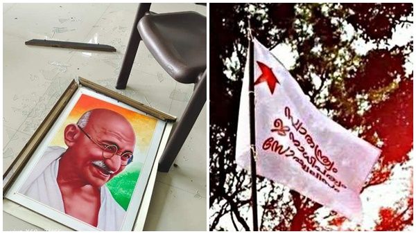 'ഗാന്ധി ചിത്രം തകർത്ത് യൂത്ത് കോൺഗ്രസുകാർ തന്നെ, അവരുടെ പാരമ്പര്യം അതാണ്'- സിപിഎം ജില്ലാ സെക്രട്ടറി
