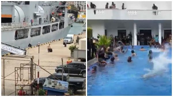 സ്യൂട്ട്‌കേസുകളുമായി സൈനികര്‍ ഓടുന്നു; രാജപക്‌സ രക്ഷപ്പെട്ടത് കപ്പലിലോ? വീഡിയോ പുറത്ത്