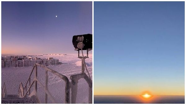 അന്റാര്‍ട്ടിക്കയില്‍ സൂര്യൻ ഉദിച്ചു, നാല് മാസത്തോളം നീണ്ട ഇരുണ്ട രാത്രിക്ക് വിട