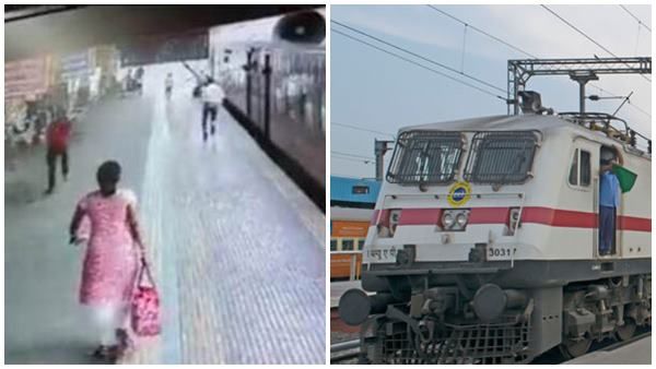 ഓടുന്ന ട്രെയിനില്‍ നിന്ന് വീണ് വൃദ്ധയും മകനും; ഓടിവന്ന് രക്ഷിച്ച് റെയില്‍വേ ഓഫീസര്‍, വൈറല്‍ വീഡിയോ!!