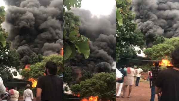 കോഴിക്കോട് പെയിന്റ് ഫാക്ടറിയില്‍ വന്‍ തീപിടുത്തം; ഒരാള്‍ക്ക് പൊള്ളലേറ്റു, തീ ആളിപടരുന്നു
