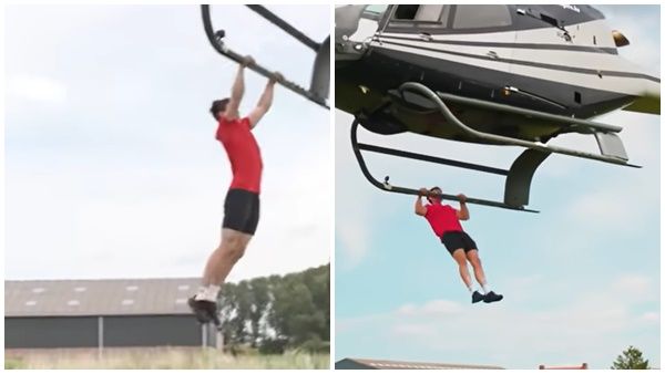 വൈറല്‍ വീഡിയോ:ഹെലികോപ്റ്ററില്‍ തൂങ്ങിക്കിടന്ന് പുള്‍ അപ്; ഗിന്നസ് റെക്കോര്‍ഡ് തീര്‍ത്ത് യൂട്യൂബേഴ്സ്