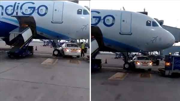 ഇന്‍ഡിഗോക്ക് വീണ്ടും പണികിട്ടി; നോസ് വീലിന് തൊട്ടടുത്ത് കാര്‍, വിമാനം റദ്ദാക്കി