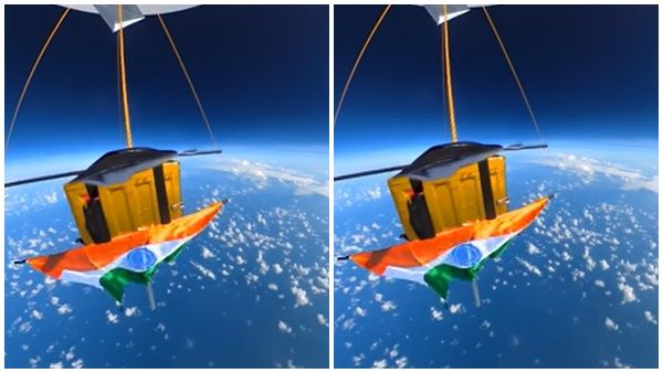 ഭൂമിക്കും മേലെ; ഒരുലക്ഷത്തിലേറെ അടി ഉയരത്തില്‍ പറന്ന് ദേശീയപതാക; വീഡിയോ