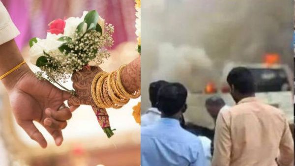 പപ്പടത്തല്ല് ഹിറ്റായ പിറകെ വീണ്ടും കല്യാണത്തല്ല്, വധുവരൻമാരുടെ വാഹനം പോലീസ് സ്റ്റേഷന് മുന്നിൽ കത്തിച്ചു