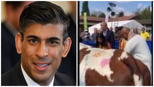 ലണ്ടനില്‍ ഗോ പൂജ ചെയ്ത് റിഷി സുനാക്: വീഡിയോ വൈറല്‍, ഇന്ത്യക്കാരുടെ വന്‍ പിന്തുണ