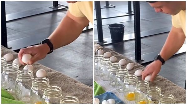 മുട്ട പൊട്ടിച്ചൊഴിച്ചാല്‍ ലോക റെക്കോര്‍ഡ് കിട്ടുമോ!! കിട്ടി..പിന്നാലെ വിമര്‍ശനവും