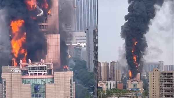 Viral Video- ചൈനയില്‍ 43 നില കെട്ടിടത്തില്‍ വന്‍ തീപിടുത്തം; രക്ഷാപ്രവര്‍ത്തനത്തിന് 36 ഫയര്‍ ട്രക്കുകള്‍