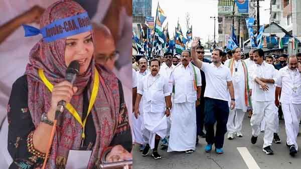 'ആ കുത്തിതിരിപ്പു യന്ത്രം ദയവായി ഓഫാക്കൂ'; രാഹുലിന്റെ യാത്രയില്‍ ലീഗ് കൊടിയില്ലെന്ന് പറയുന്നവരോട് തഹ്ലിയ