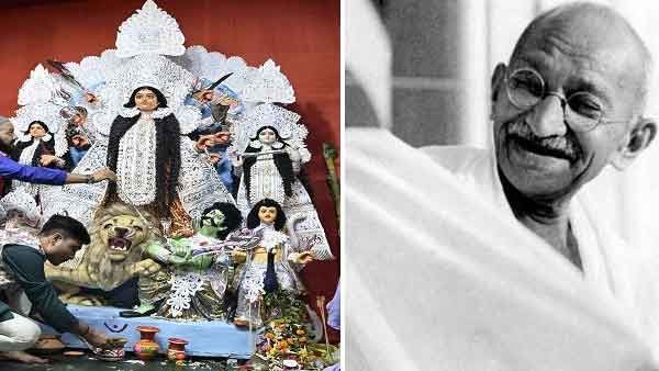 ഹിന്ദുമഹാസഭയുടെ ദുര്‍ഗാപൂജയില്‍ അസുരന് ഗാന്ധിയുടെ രൂപം; യാദൃശ്ചികം മാത്രമെന്ന് വിശദീകരണം