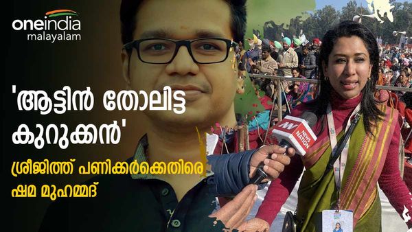 'ആട്ടിൻ തോലിട്ട കുറുക്കൻ, നട്ടെല്ല് നിവർത്തി രാഷ്ട്രീയം പറയൂ'; ശ്രീജിത്ത് പണിക്കർക്കെതിരെ ഷമ മുഹമ്മദ്