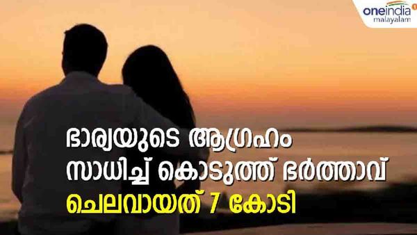 കാറും വീടുമൊന്നുമല്ല... ഈ ഭാര്യയുടെ ആഗ്രഹം കേട്ടോ? ചെലവായത് കോടികള്‍, സാധിച്ച് കൊടുത്ത് ഭര്‍ത്താവ്