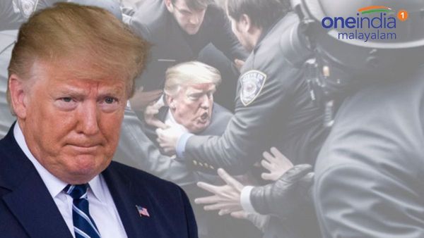 'ഓടി രക്ഷപ്പെടാന്‍ നോക്കുന്ന ട്രംപ്,വലിച്ചിഴച്ച് പൊലീസ്'; സംഭവിച്ചത് എന്ത്, വൈറല്‍ ചിത്രങ്ങള്‍ക്ക് പിന്നില്‍