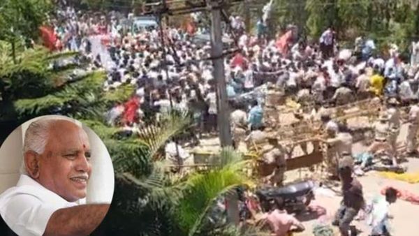 ബിജെപിയുടെ തന്ത്രം പിഴക്കുന്നുവോ: യെഡിയൂരപ്പയുടെ വീടിന് മുന്നില്‍ വന്‍ പ്രതിഷേധം: സംഘർഷം, കല്ലേറ്