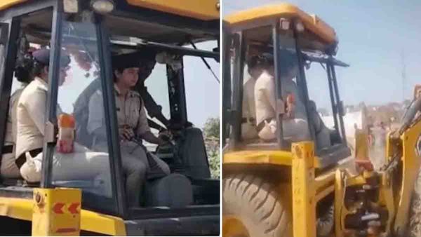 പെണ്‍കുട്ടിയെ കൂട്ടബലാത്സംഗം ചെയ്തു; പ്രതികളുടെ വീട് ബുള്‍ഡോസര്‍ കൊണ്ട് തകര്‍ത്ത് വനിതാ പൊലീസുകാര്‍