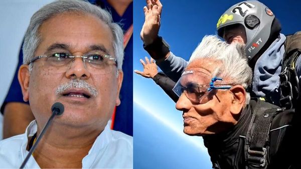 എഴുപതാം വയസ്സില്‍ ഛത്തീസ്ഗഡ് മന്ത്രിയുടെ സ്കൈ ഡൈവിങ്: അത്ഭുതപ്പെടുത്തിയെന്ന് മുഖ്യമന്ത്രി ബാഗേല്‍