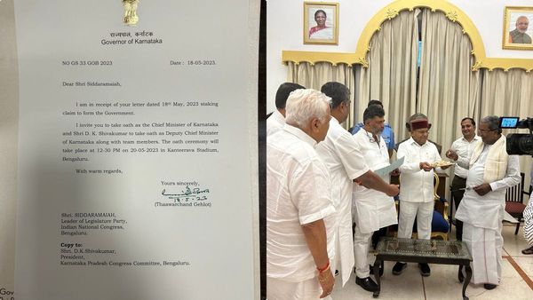 ഗവര്‍ണറെ കണ്ട് കോണ്‍ഗ്രസ്, സിദ്ധരാമയ്യയും ശിവകുമാറും 20ന് സത്യപ്രതിജ്ഞ ചെയ്യും