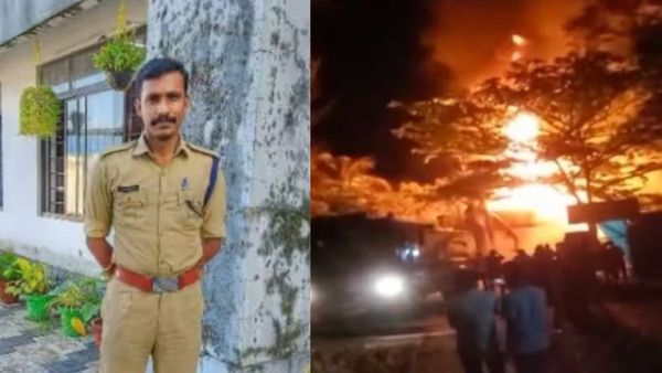 തിരുവനന്തപുരം കിന്‍ഫ്രയില്‍ വന്‍ തീ പിടുത്തം: തീ അണയ്ക്കുന്നതിനിടെ ഫയർഫോഴ്സുകാരന് ദാരുണാന്ത്യം