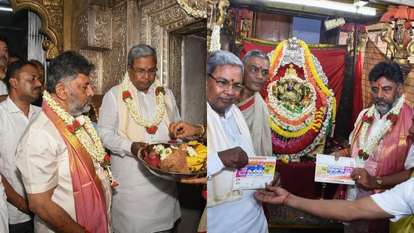 പോളിംഗിന് മണിക്കൂറുകള്‍ മാത്രം; ഗ്യാസ് സിലിണ്ടറിനെ പൂജിച്ച് ഡികെ ശിവകുമാര്‍