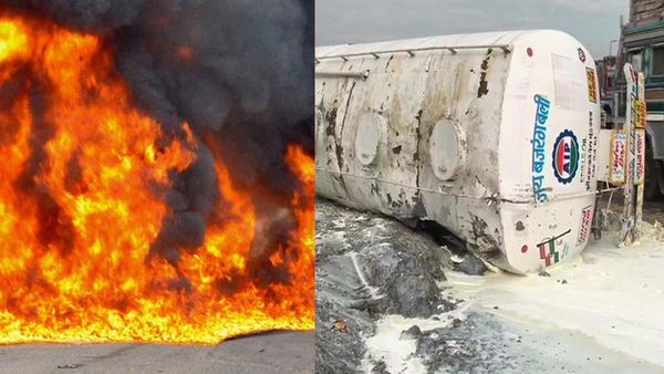 ഓയില്‍ ടാങ്കറിന് തീപിടിച്ച് വന്‍ അപകടം; നാല് പേര്‍ മരിച്ചു, നിരവധി പേര്‍ക്ക് പരിക്ക്